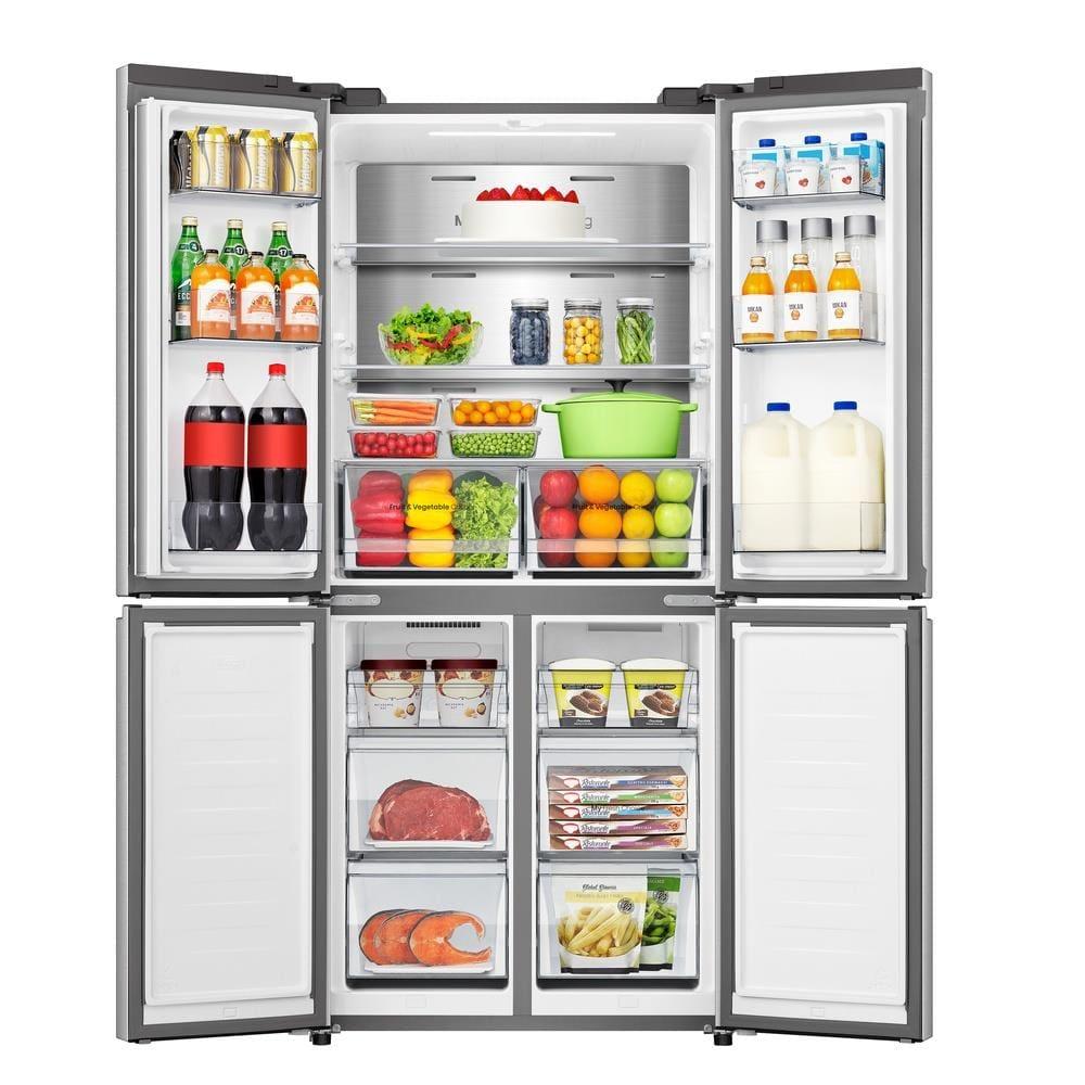 Geladeira 456L Hisense RQ5P470 Side By Side Multi Door Inverter Wi-Fi Metal Cooling Prateleiras de Vidro Inox - 3