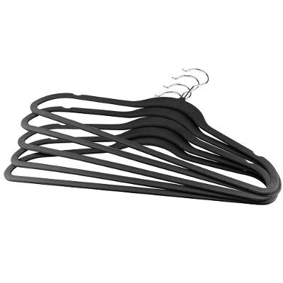 Conjunto de Cabides Lyor Veludo Preto Antideslizante Leve Durável 41,5cm x 0,5cm x 22cm