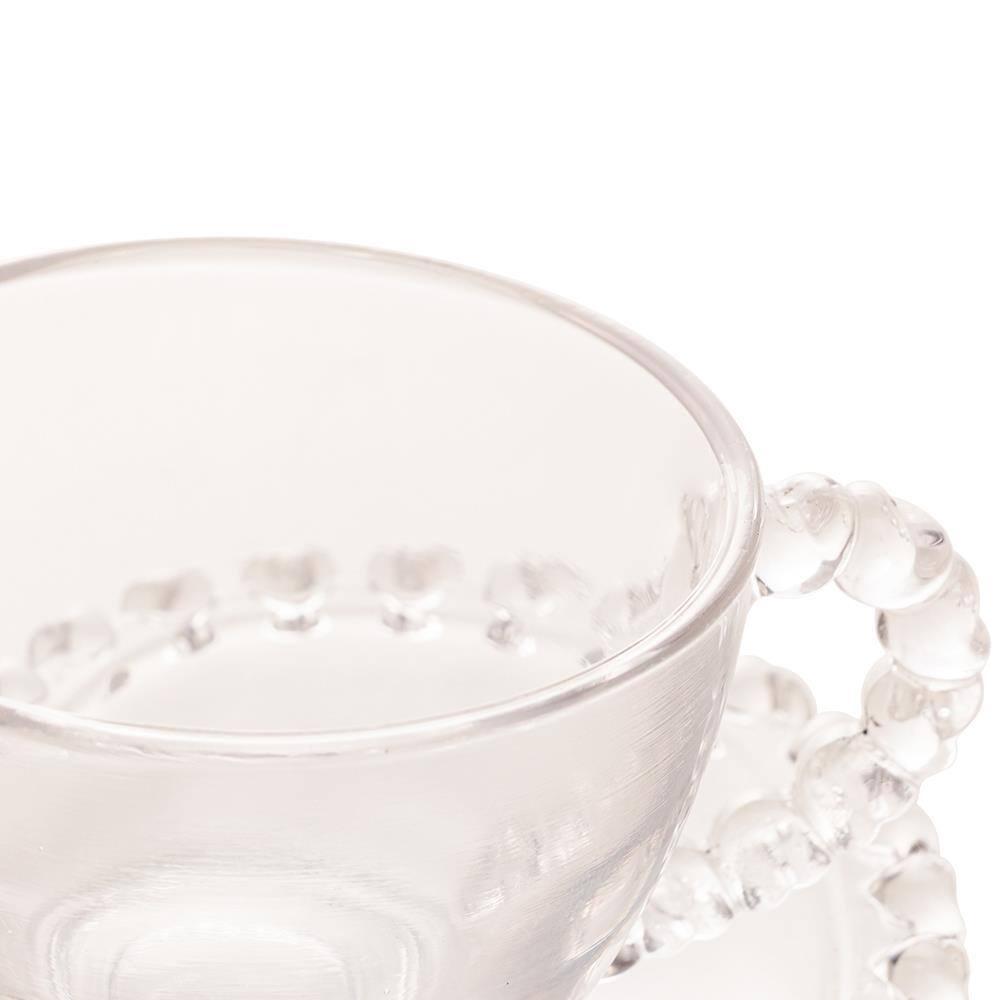 Xícara de Café com Pires Lyor Coração 80ml Cristal Design Romântico - 4