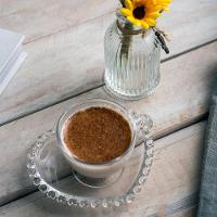 Xícara de Café com Pires Lyor Coração 80ml Cristal Design Romântico - 6