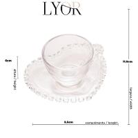 Xícara de Café com Pires Lyor Coração 80ml Cristal Design Romântico - 7