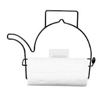 Porta Papel Toalha Utimil Chaleira Preto de Parede com Adesivo Visual Decorativo Prateleira Moderna - 2