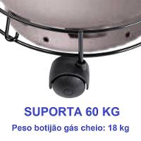Porta Botijão de Gás Utimil Preto PR513 9x30x30cm Aço Epóxi com Rodízios Resistente e Prático - 4