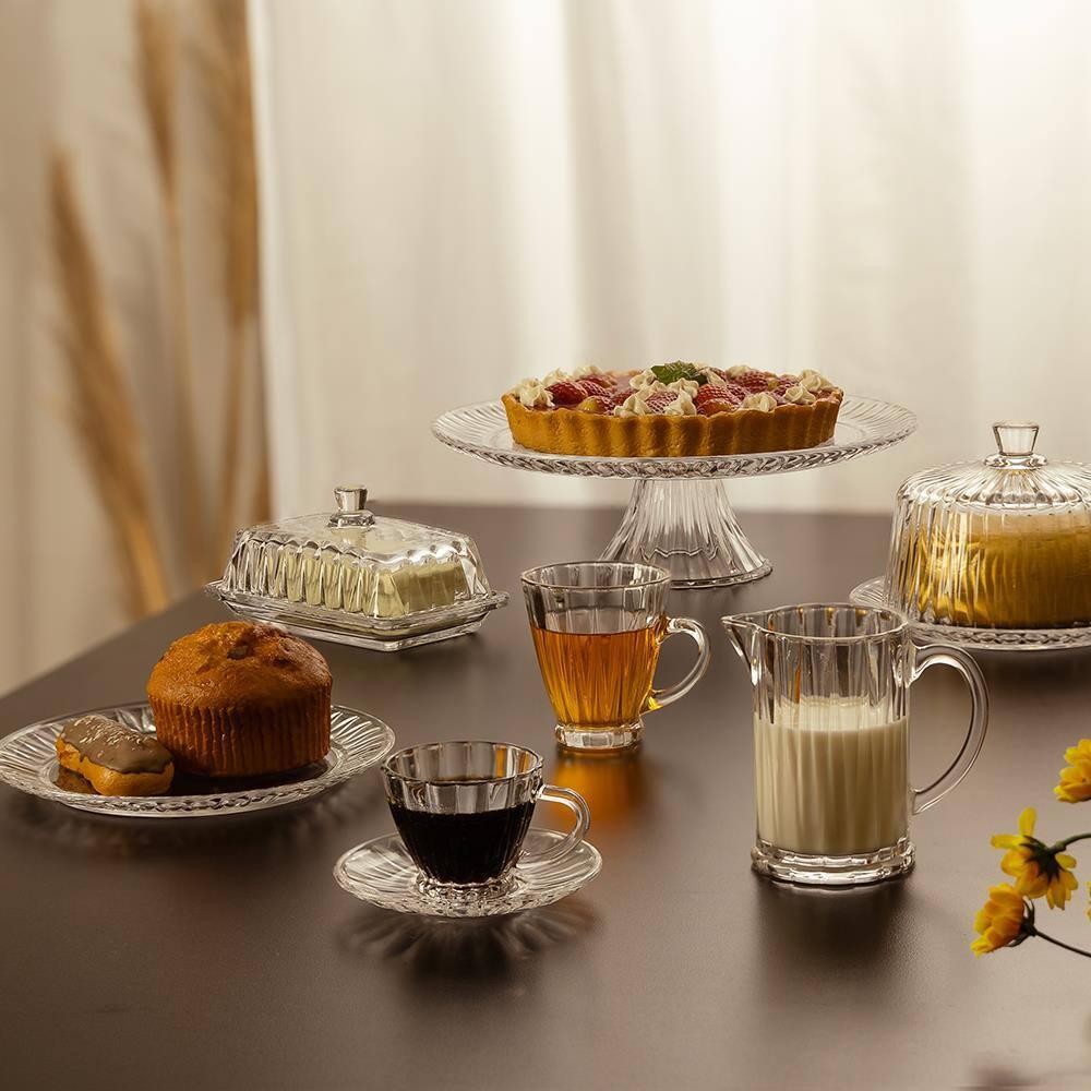 Queijeira Cristal Lyor Radial 19,5x12,5cm Tampa Elegante Transparente Resistente - 4