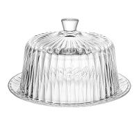 Queijeira Cristal Lyor Radial 19,5x12,5cm Tampa Elegante Transparente Resistente - 1