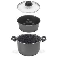 Conjunto Caçarola e Forma para Pudim Multiflon em Alumínio com Revestimento Antiaderente 7 Camadas, Tampa de Vidro e Alças em Baquelite – 24 cm - 3