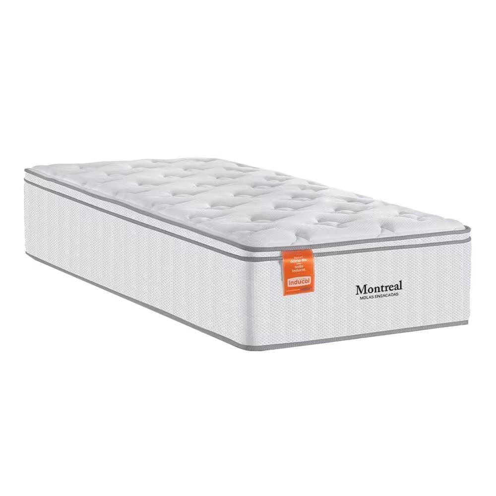 Cama Box Solteiro Inducol Montreal e MGA Itaflex 88x188 Molas Ensacadas Europillow Revestimento Malha - 4