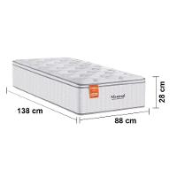 Cama Box Solteiro Inducol Montreal e MGA Itaflex 88x188 Molas Ensacadas Europillow Revestimento Malha - 6