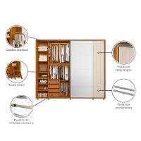 Guarda-Roupa Casal Madetec Dalí Com Espelhos 2 Portas de Correr 8 Gavetas Cabideiro Extensível Escada Retrátil - 7