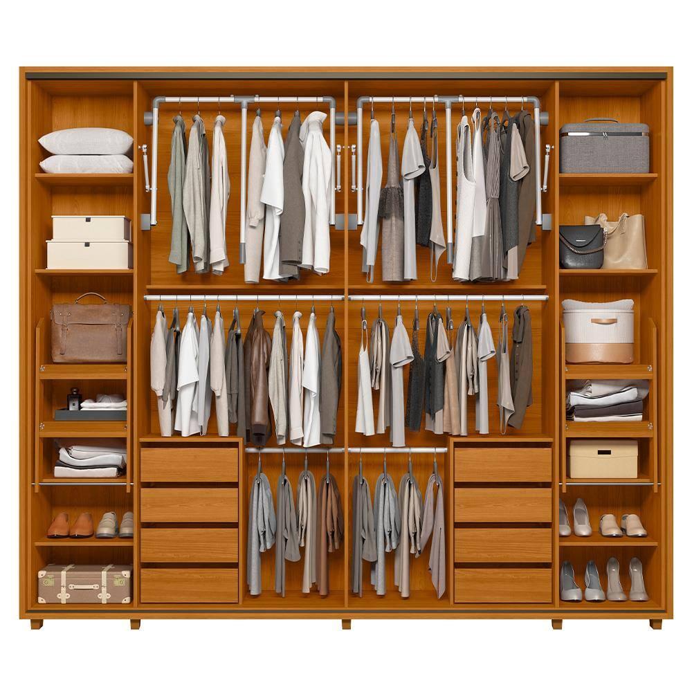 Guarda-Roupa Casal Madetec Dalí Com Espelhos 2 Portas de Correr 8 Gavetas Cabideiro Extensível Escada Retrátil - 3