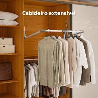 Guarda-Roupa Casal Madetec Dalí 2 Portas de Correr 8 Gavetas Cabideiro Extensível Escada Retrátil - 6