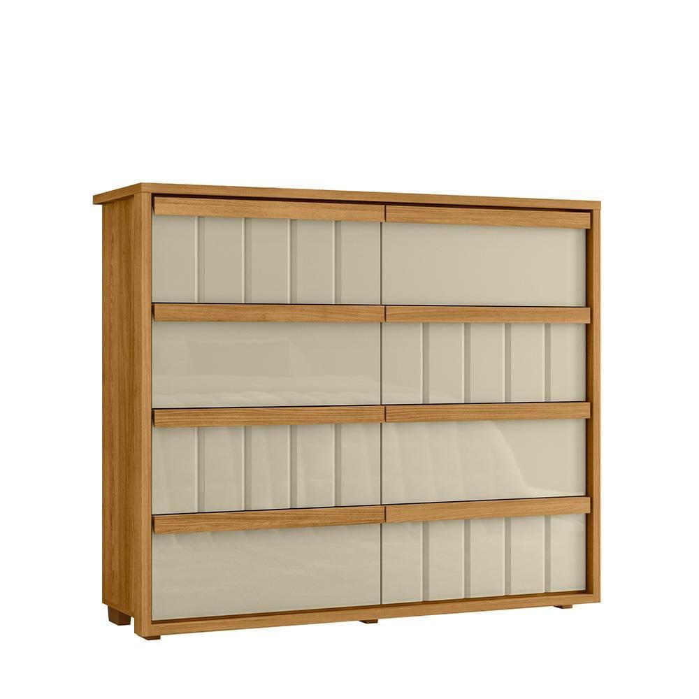 Cômoda 8 Gavetas Madetec Tarsila Corrediça Telescópica Ripado Angular Design Moderno - 11