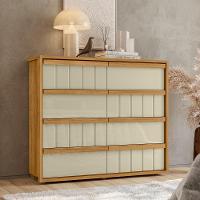 Cômoda 8 Gavetas Madetec Tarsila Corrediça Telescópica Ripado Angular Design Moderno - 10