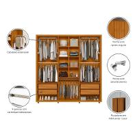 Guarda-Roupa Casal Madetec Portinari 6 Portas 4 Gavetas Ripado Angular Amortecimento Cabideiro Extensível