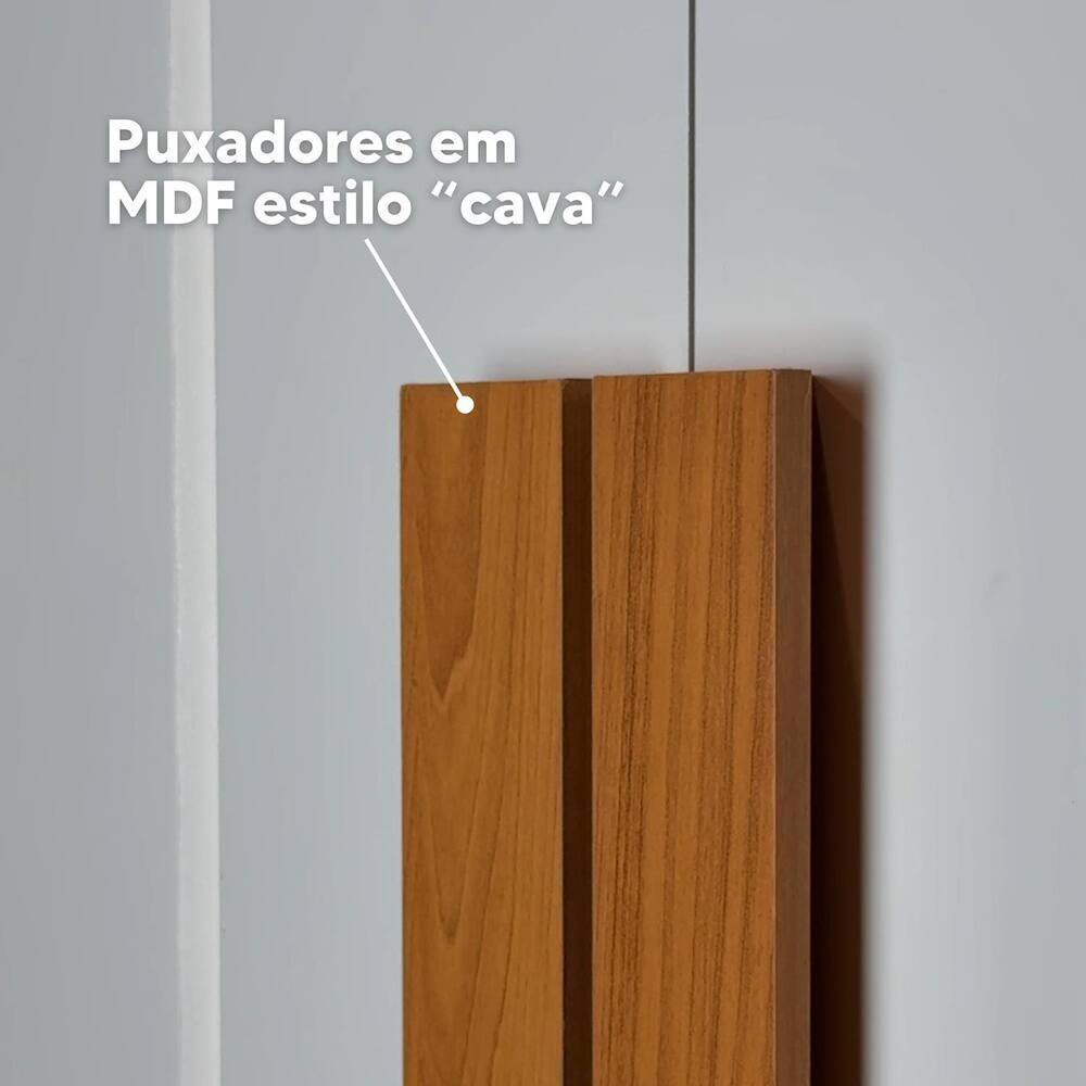 Guarda-Roupa Casal Madetec Portinari 6 Portas 4 Gavetas Ripado Angular Amortecimento Cabideiro Extensível - 9