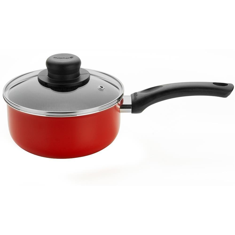 Panela Multiflon Páprika em Alumínio com Revestimento Antiaderente e Tampa de Vidro com Saída de Vapor 18 cm – Vermelha - 1