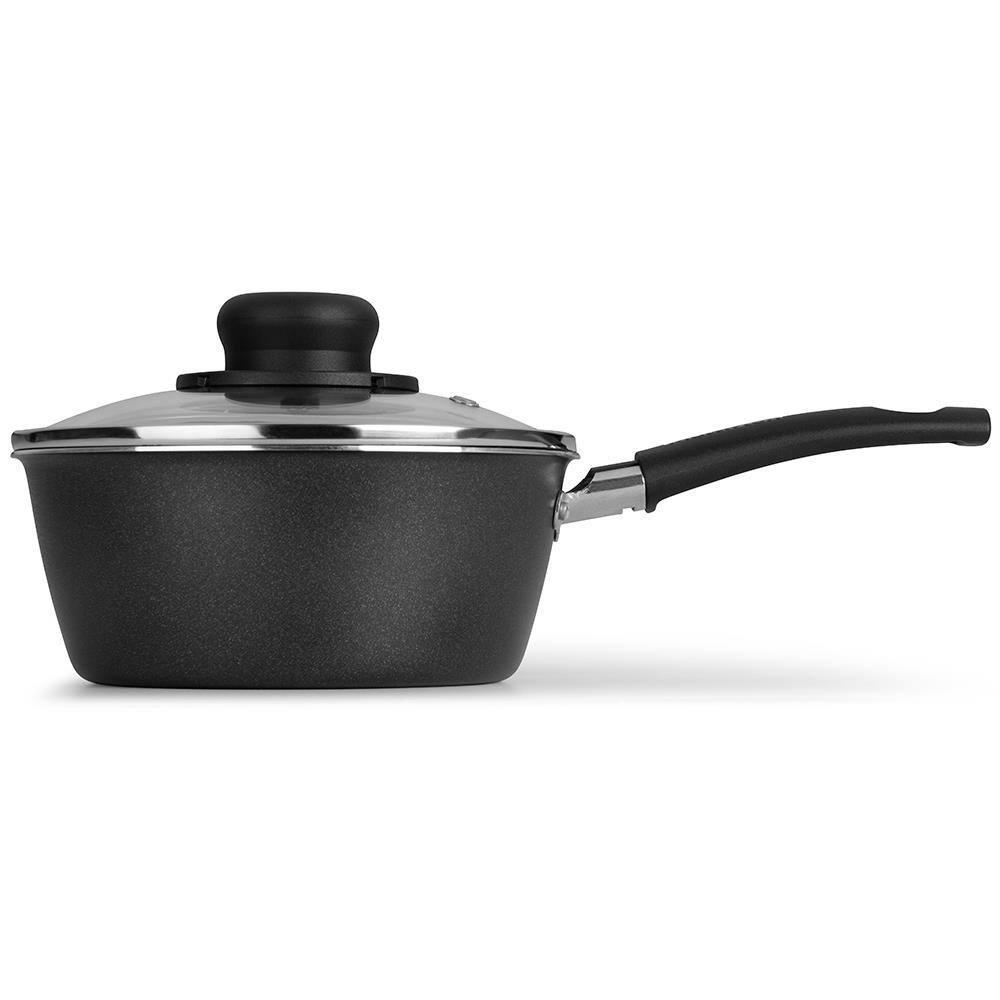 Panela Multiflon Essencial em Alumínio com Revestimento Interno Antiaderente e Tampa de Vidro com Saída de Vapor 18 cm – Grafite - 2