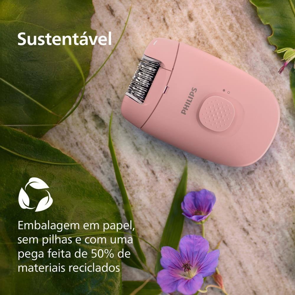 Depilador Philips Satinelle BRE229/00 Cabeça Lavável 2 Velocidades Capa Massageadora Banco e Rosa Bivolt - 8