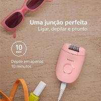 Depilador Philips Satinelle BRE229/00 Cabeça Lavável 2 Velocidades Capa Massageadora Banco e Rosa Bivolt - 6