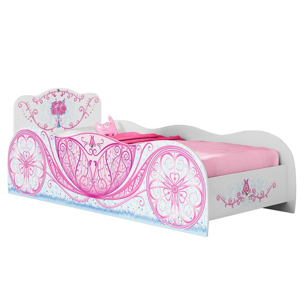 Cama Infantil Pura Magia Carruagem - Branco/Rosa - 2