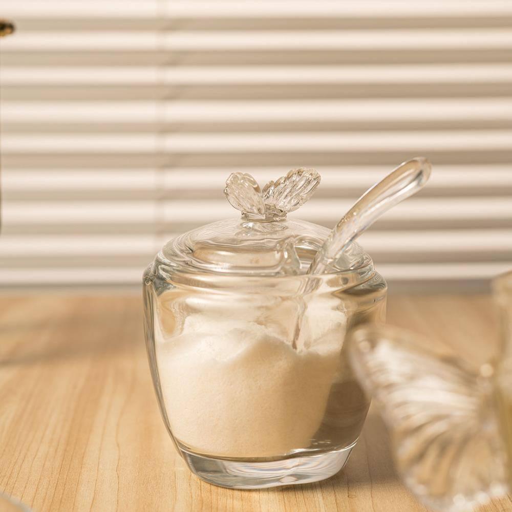 Açucareiro com Colher e Tampa Wolff Butterfly 130ml Vidro - 6