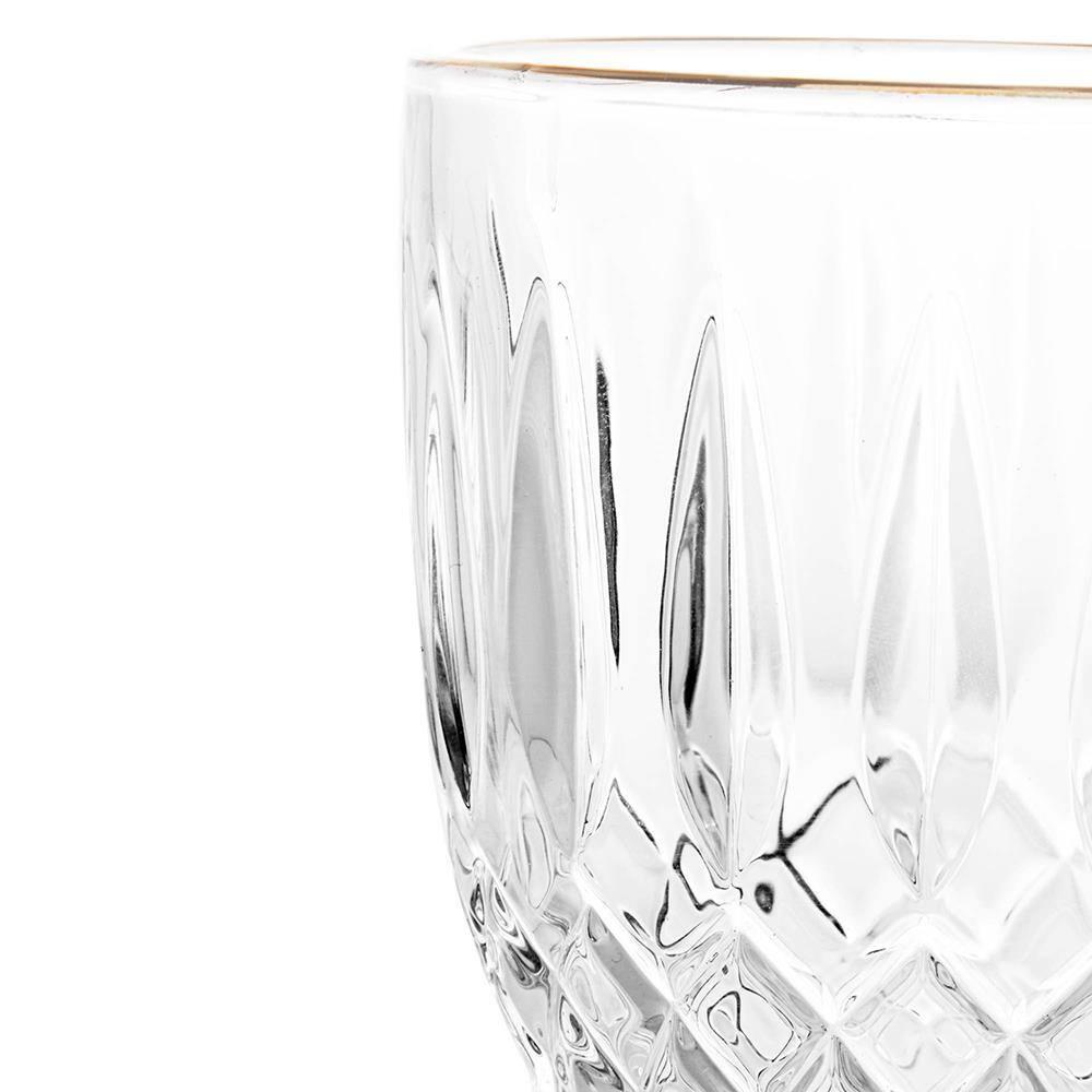 Conjunto 6 Taças de Água Wolff Greek 320ml Vidro Fio Dourado Clássico - 5