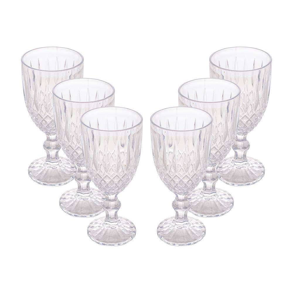 Conjunto 6 Taças Água Wolff Greek 320ml Vidro Sofisticada - 1