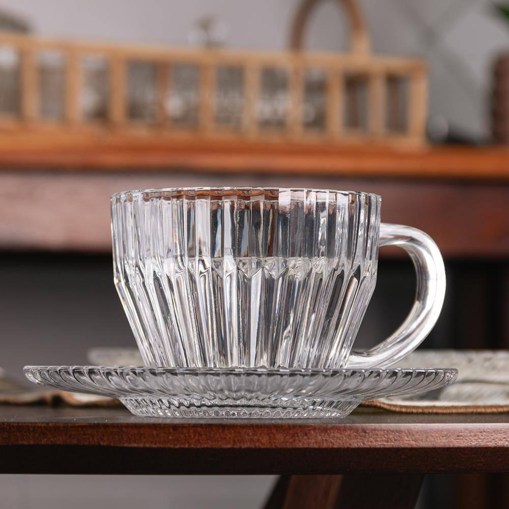 Conjunto 4 Xícaras de Chá Wolff Império 220ml com Pires Cristal Design Clássico - 6