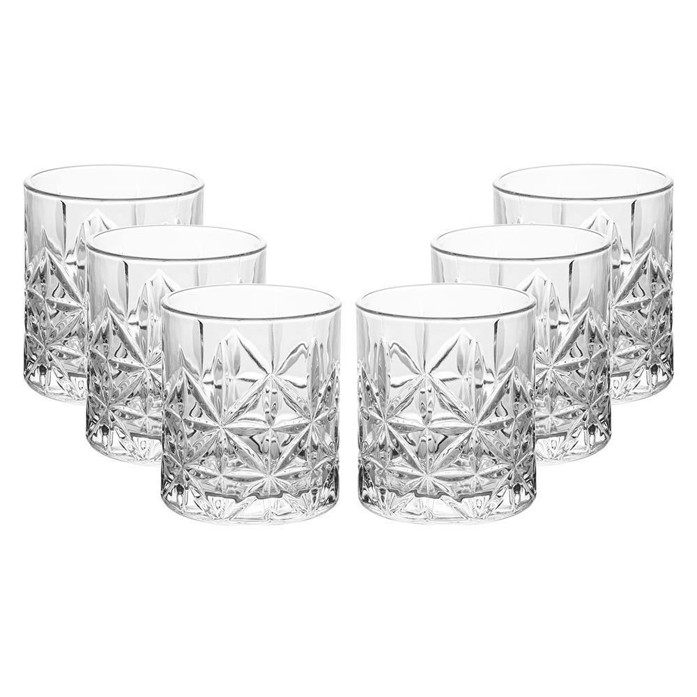 Conjunto 6 Copos Baixo Wolff Stella 300ml Vidro Transparente Elegante - 1