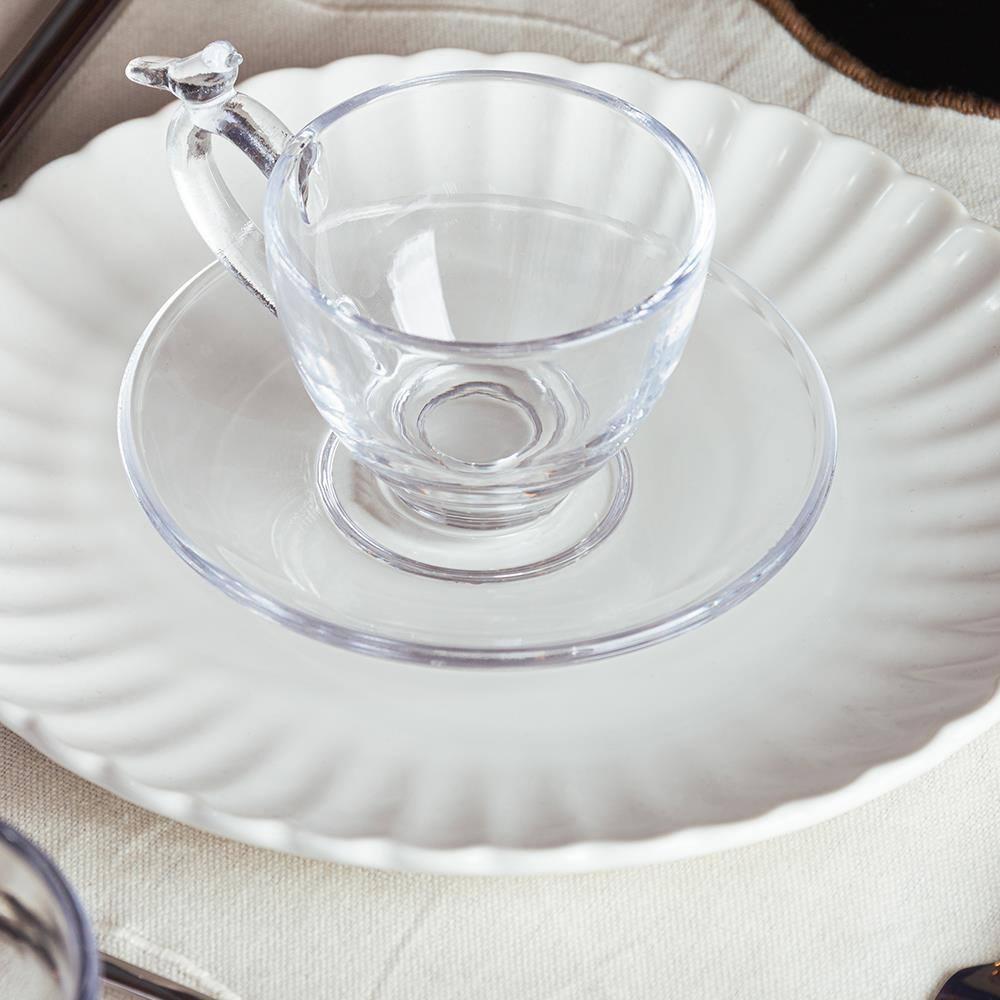 Conjunto 4 Xícaras de Chá Wolff Bird 180ml com Pires Cristal Ecológico - 6