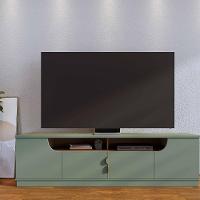 Rack Bancada para TV até 75” Santorini 2.0 4 Portas 2 Nichos Tampo 25mm Puxador Dourado Fosco - 2