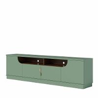 Rack Bancada para TV até 75” Santorini 2.0 4 Portas 2 Nichos Tampo 25mm Puxador Dourado Fosco - 9