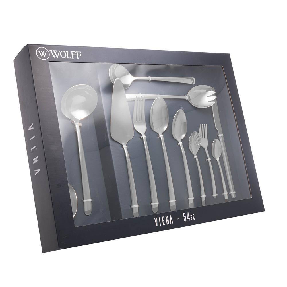 Faqueiro 54 Peças Wolff Viena Aço Inox com Caixa Litografada Design Clássico - 1