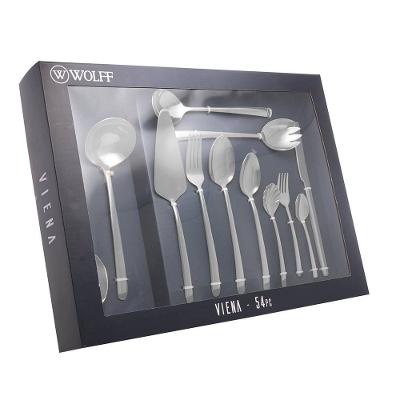 Faqueiro 54 Peças Wolff Viena Aço Inox com Caixa Litografada Design Clássico