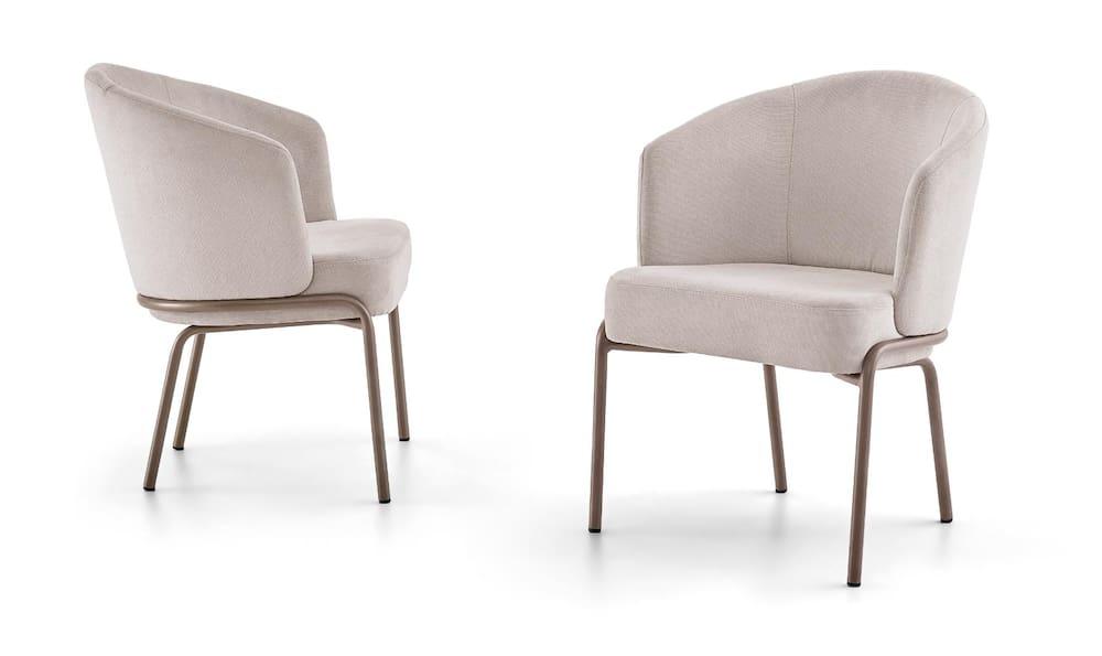 Poltrona Herval Hermes Pés em Metal Assento D33 Encosto D28 Bege - 4