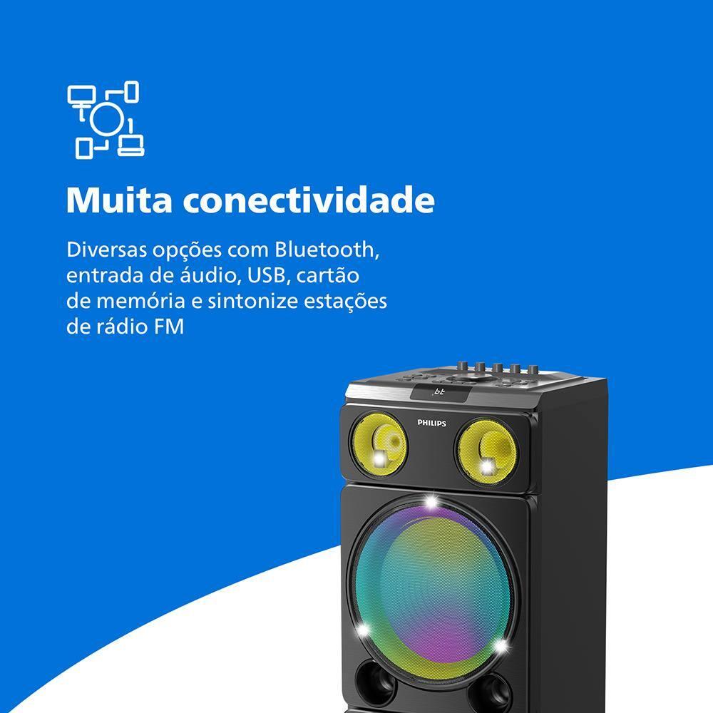 Caixa de Som Philips Party Speaker TAX5509 2400W Bluetooth Luzes LED Preta - 9