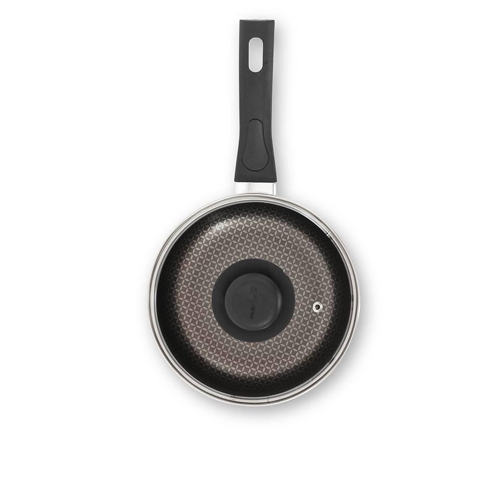 Panela Multiflon Gourmet 20cm 2,7L Antiaderente com Tampa de Vidro Vermelha - 3