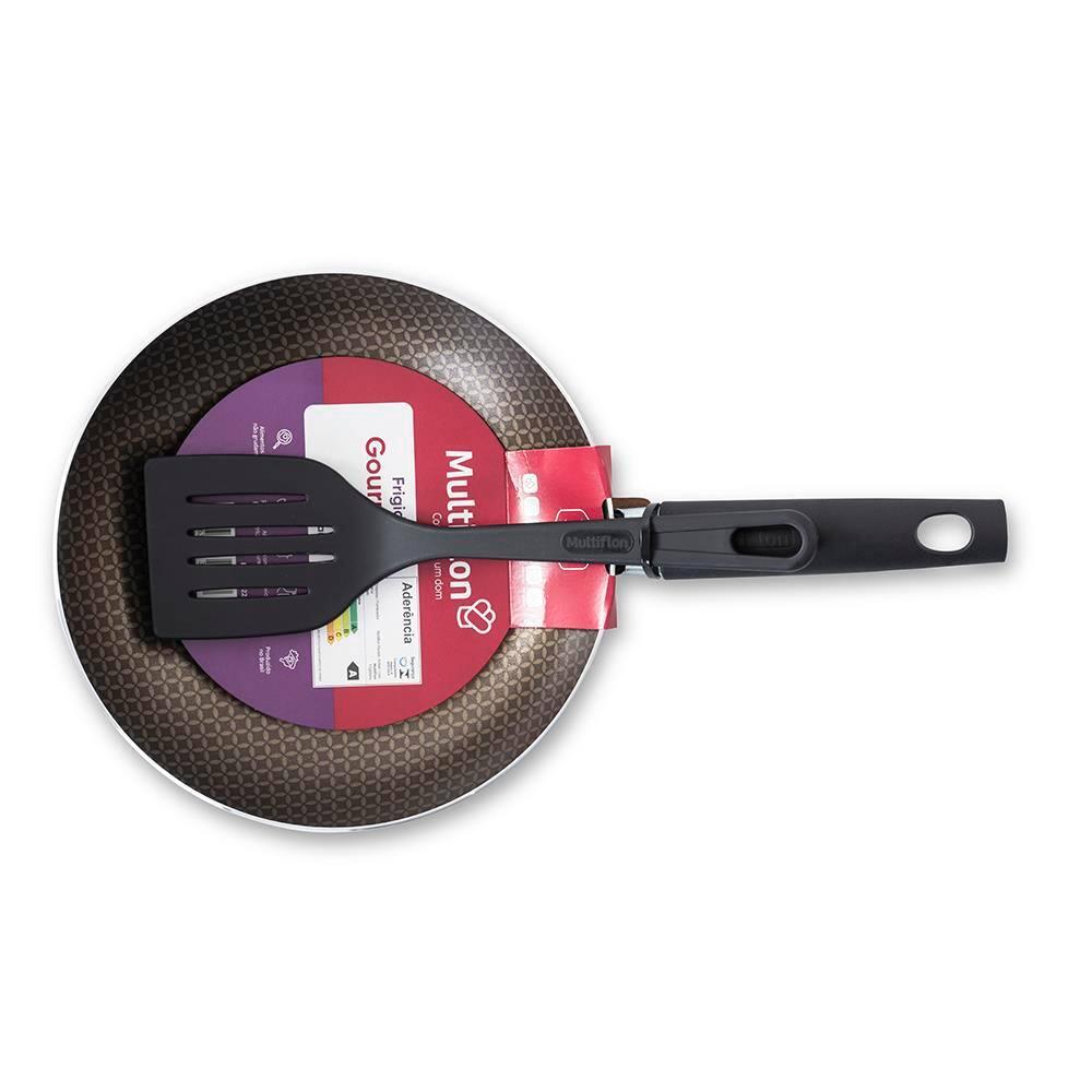 Frigideira Multiflon Gourmet 22cm com Espátula Antiaderente Cinza - 2