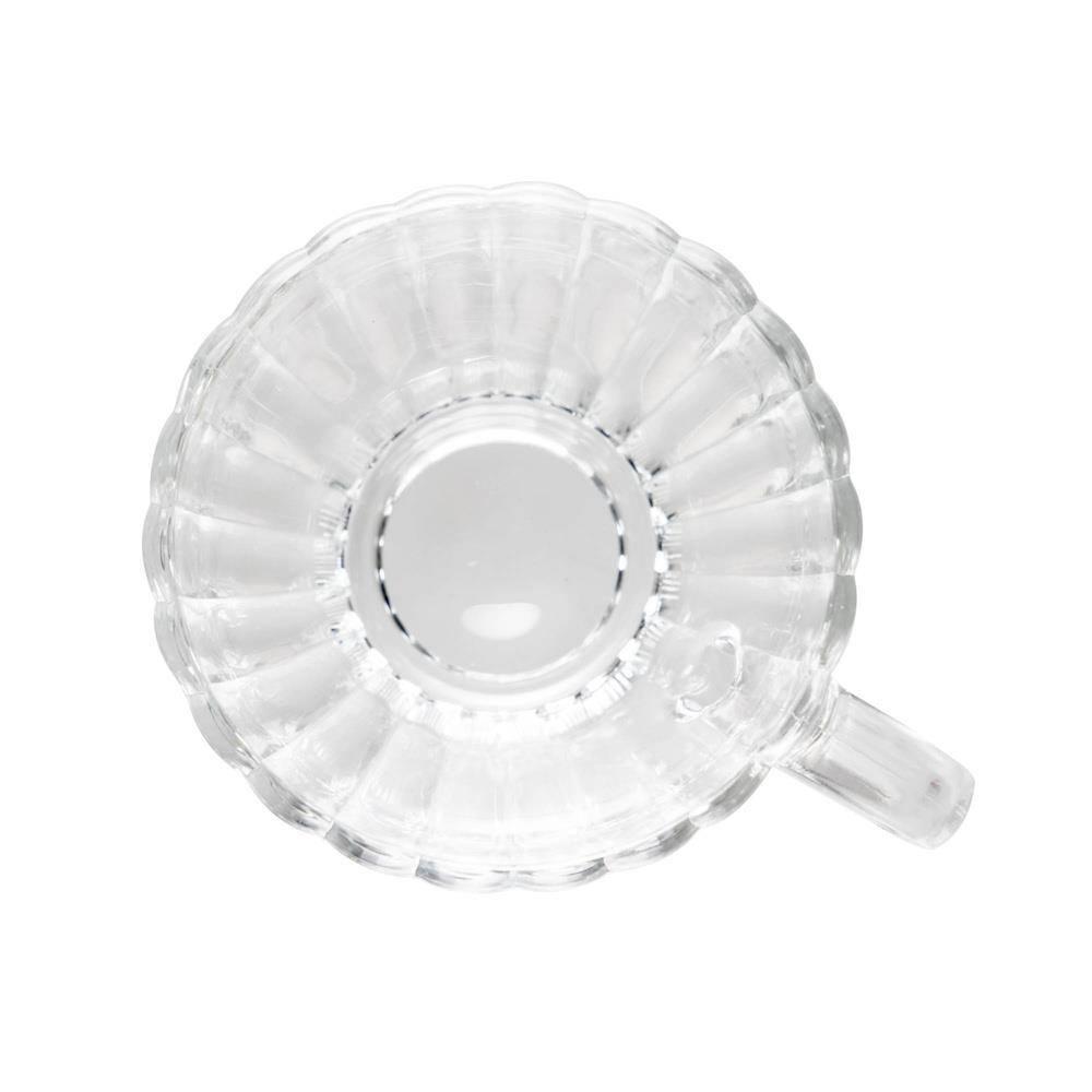 Conjunto 6 Xícaras Chá Wolff Pétala 200ml Vidro com Pires Elegante - 5