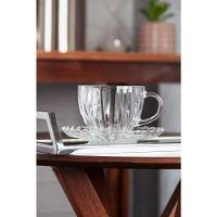 Conjunto 6 Xícaras Chá Wolff Pétala 200ml Vidro com Pires Elegante - 9