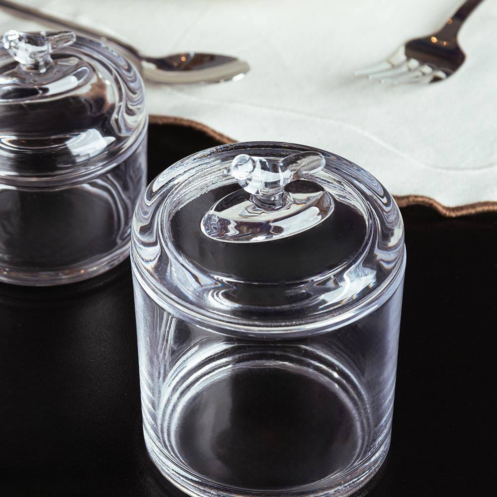 Pote de Cristal Ecológico Wolff 10,5x10,5x14,5cm Bird com Tampa em Alto-Relevo - 3