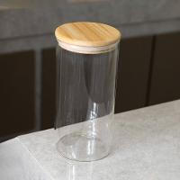 Porta Mantimento Wolff 120ml Vidro Borossilicato com Tampa Bambu Elegante - 5