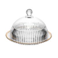 Queijeira com Tampa Wolff Império 20x20x13,5cm Cristal Fio de Ouro com Tampa Alta - 1