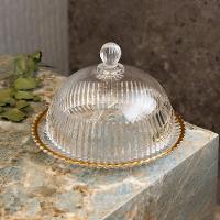 Queijeira com Tampa Wolff Império 20x20x13,5cm Cristal Fio de Ouro com Tampa Alta - 3