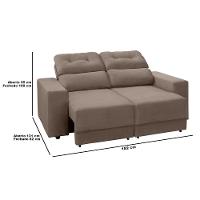 Sofá RBF Móveis Niterói 3 Lugares 182cm Retrátil Reclinável - 5
