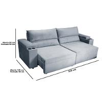 Sofá RBF Móveis Acapulco 4 Lugares Bipartido Retrátil Reclinável - 5