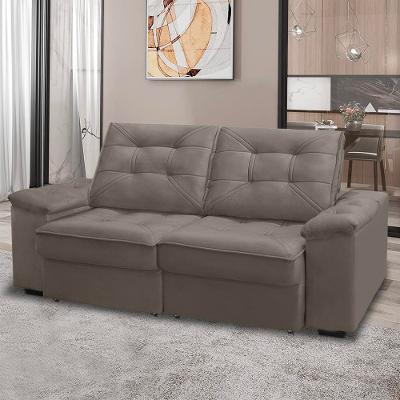 Conjunto Sofá RBF Móveis Ypê 4 Lugares 242cm Bipartido Retrátil Reclinável