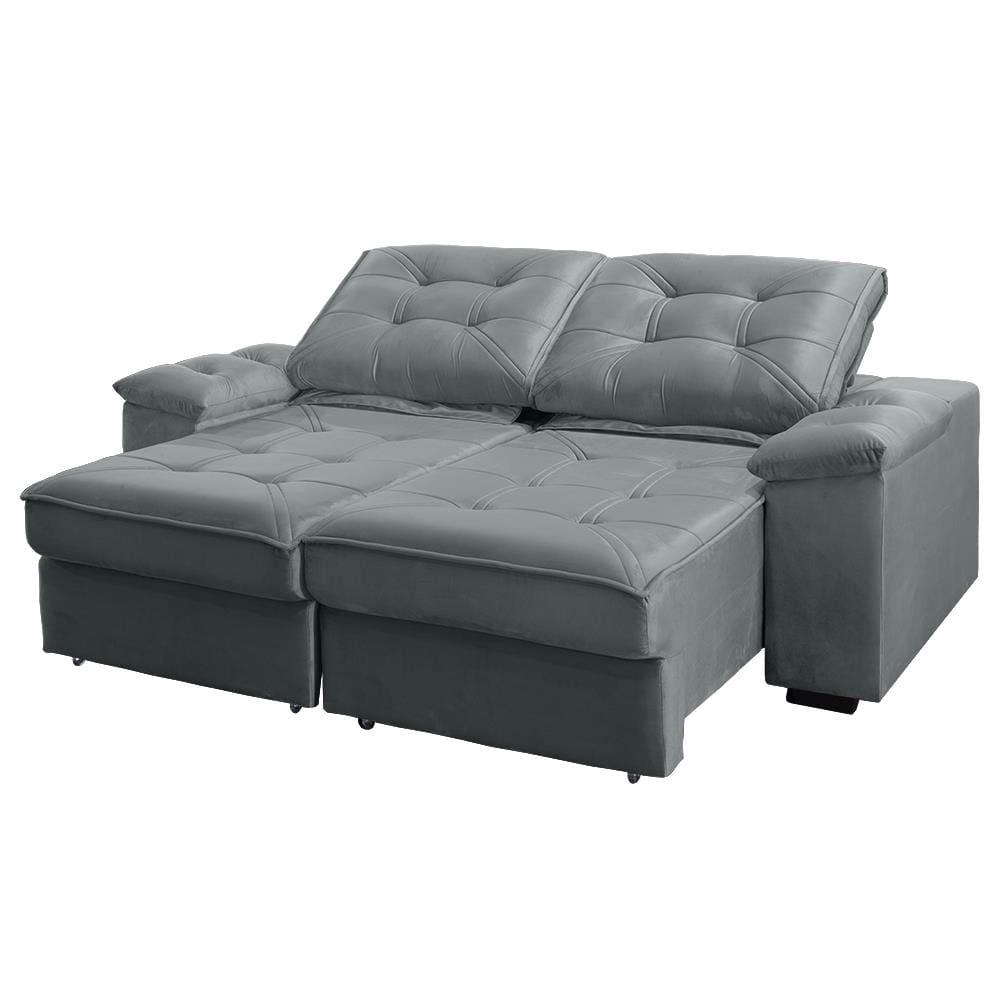 Conjunto Sofá RBF Móveis Ypê 4 Lugares 242cm Bipartido Retrátil Reclinável - 4