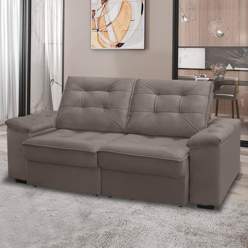 Sofá RBF Móveis Ypê 3 Lugares 212cm Retrátil Reclinável com Molas Ensacadas - 1