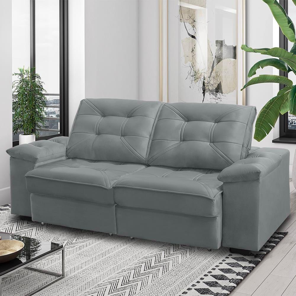 Sofá RBF Móveis Ypê 3 Lugares 212cm Retrátil Reclinável com Molas Ensacadas - 1